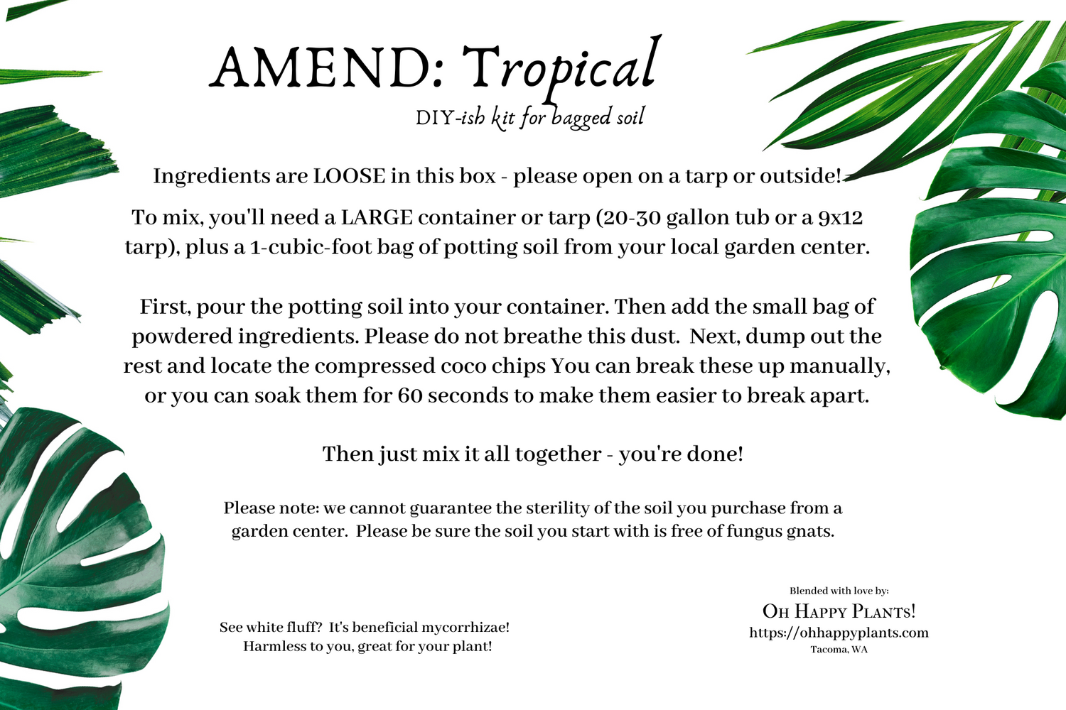 AMEND: Tropical (super easy, DIY-ish soil kit)